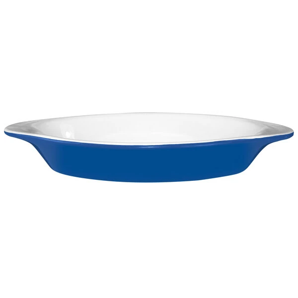International Tableware 8 oz. Light Blue and White Two-Tone Stoneware Rarebit - 36/Case