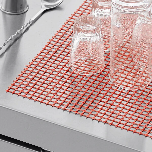 Choice 2' x 40' Red Plastic Mesh Shelf Liner
