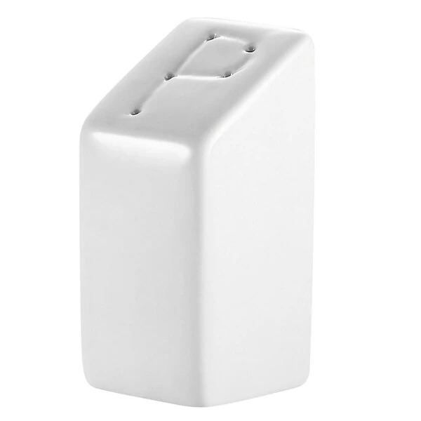 Bright White Square Porcelain Pepper Shaker - 48/Case