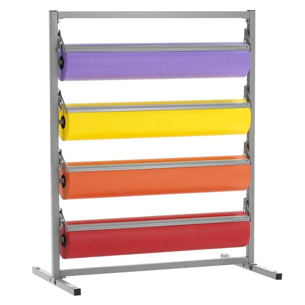 Bulman T344R-36 36" Four Deck Tower Paper Rack with Serrated Blade