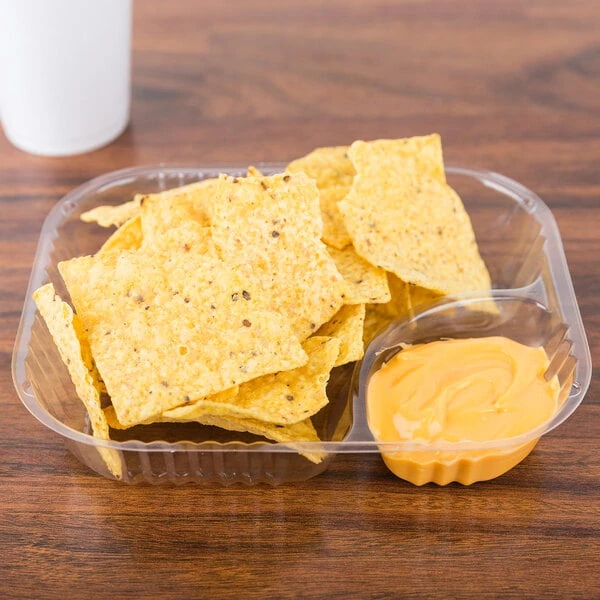 Dart C68NT2 2 Compartment Large Plastic Nacho Tray - 500/Case