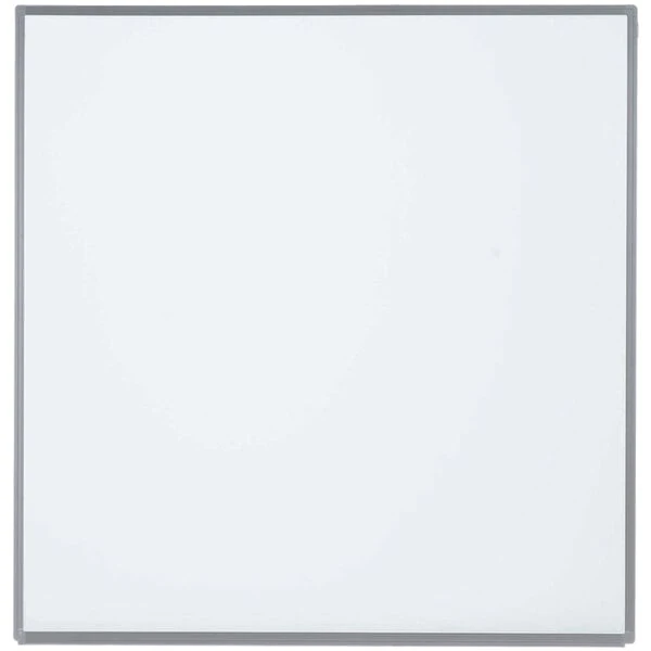 Aarco ERP4848 Designer Series 48" x 48" Radius Corner White Porcelain Enamel on Steel Markerboard with Aluminum Frame