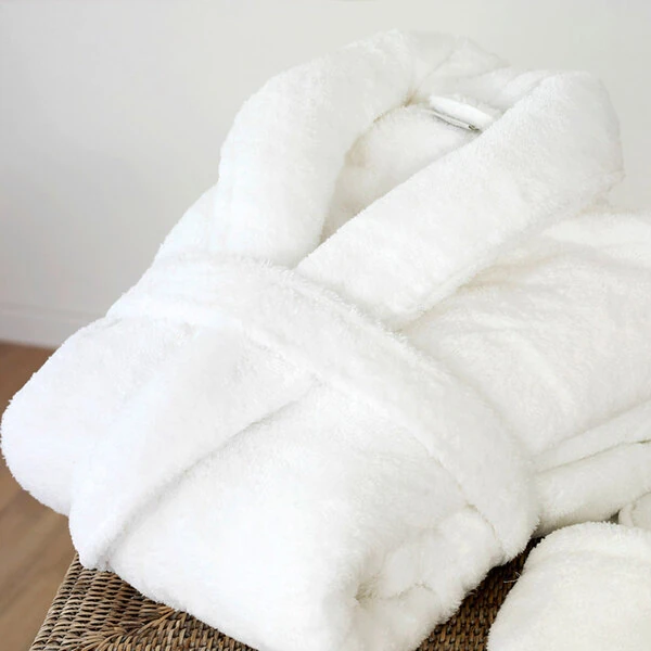 Oxford Velour Kimono Style Bath Robe - 12/Pack