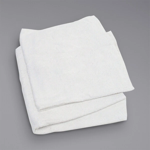 Hospeco Multi-Purpose White Terry Cloth Towels in Bulk 53725 - 25 lb.