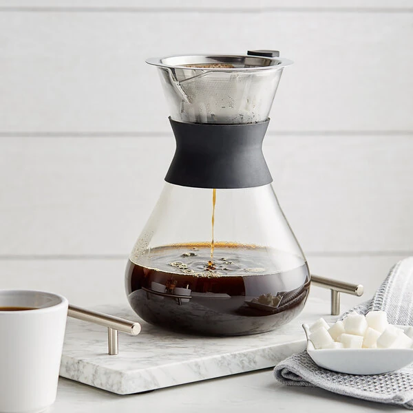 Acopa 6-Cup Glass Pour Over Drip Pot with Silicone Collar
