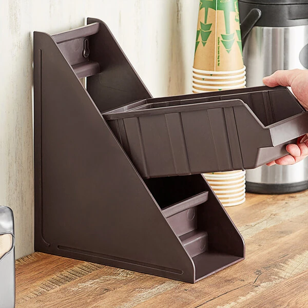 Choice Brown 3-Tier Stand for Self-Serve Organizer Bins