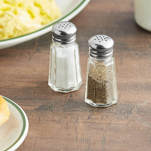 American Metalcraft 1 oz. Glass Paneled Salt and Pepper Shaker - 24/Case