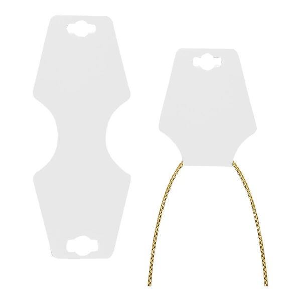 2 1/4" x 2 3/4" White Self-Adhesive Foldover Jewelry Display Card - 100/Case