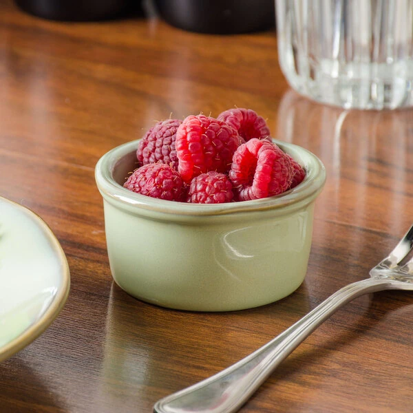 Tuxton GAS-752 TuxTrendz Artisan Sagebrush 2.5 oz. China Ramekin - 24/Case