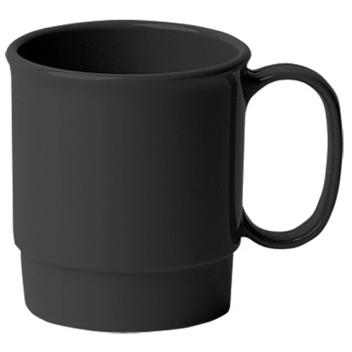 Cambro 75CW110 Camwear® 7.5 oz. Black Customizable Polycarbonate Mug - 48/Case
