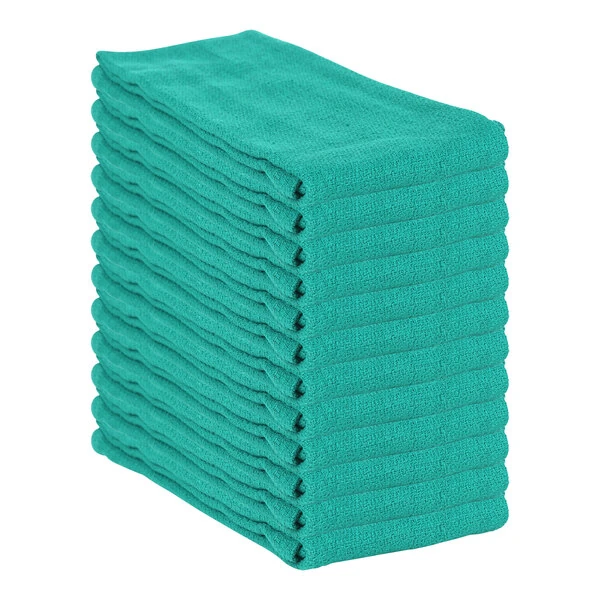 Hospeco 16" x 26" Hunter Green 100% Cotton Huck Towel - 120/Case