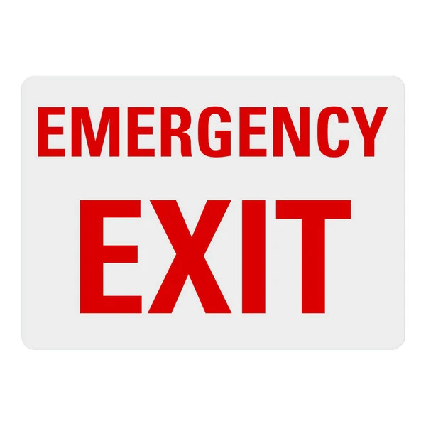 Lavex 14" x 10" White Non-Reflective Aluminum "Emergency Exit" Sign with Red Lettering