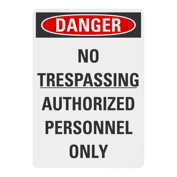 Lavex 14" x 10" Non-Reflective Plastic "Danger / No Trespassing / Authorized Personnel Only" Safety Sign