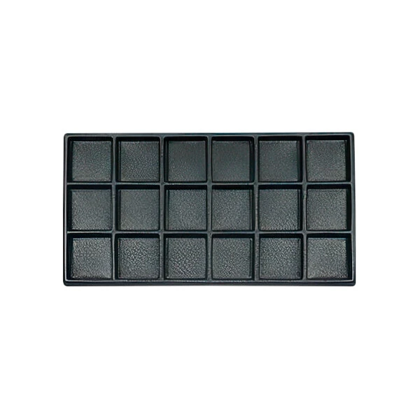14" x 7 3/4" x 1/2" 18-Compartment Black Velvet Jewelry Tray Insert for 6455 and 6456