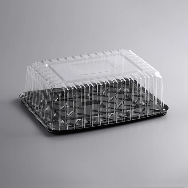 Choice 1/4 Size High Dome Sheet Cake Display Container with Clear Dome Lid - 20/Pack