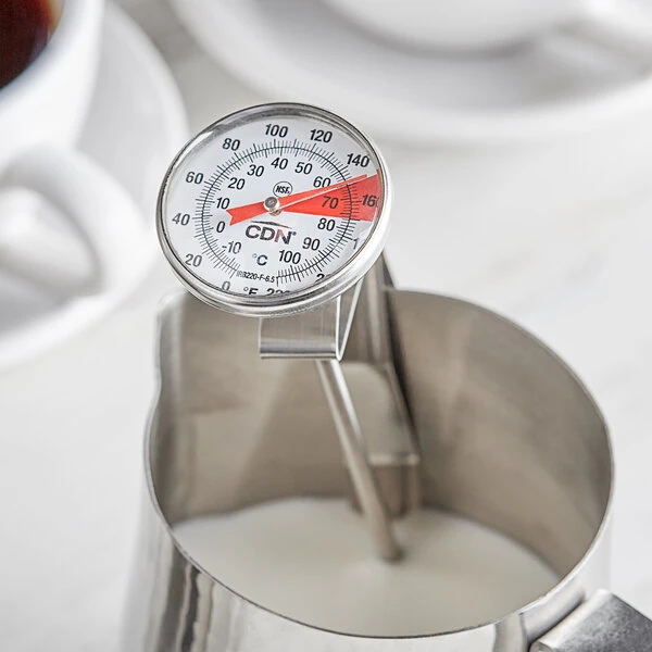 CDN IRB220-F-6.5 ProAccurate Insta-Read 6 1/2" Hot Beverage and Frothing Thermometer - 0 to 220 Degrees Fahrenheit