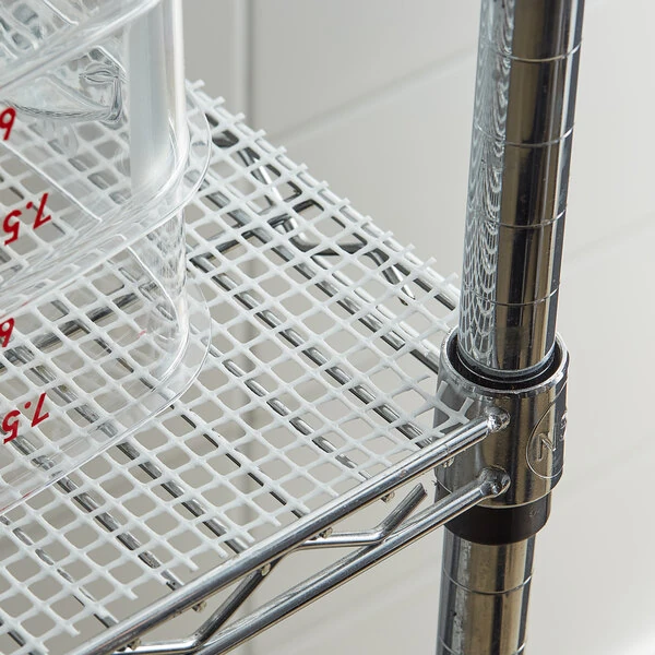 Choice 2' x 40' White Plastic Mesh Shelf Liner