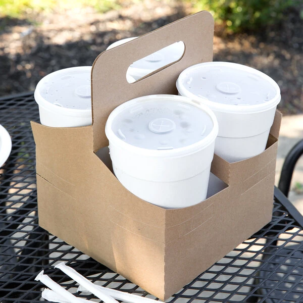Southern Champion 4 Cup Kraft Pop-Up 44 oz. Drink Carrier - 250/Case