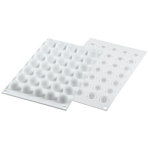 Silikomart TRUFFLES 5 35 Compartment Micro Silicone Baking Mold with Border - 13/16 inch x 13/16 inch x 3/4 inch Cavities