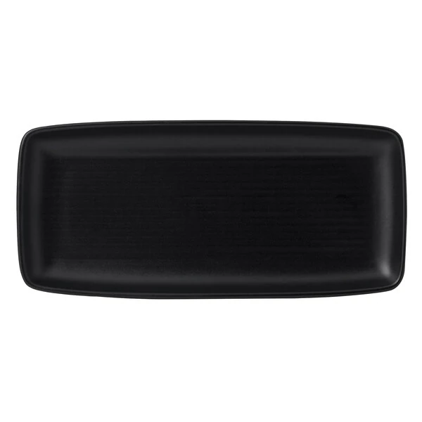Dudson EJ271 Evo 10 5/8" x 4 3/4" Matte Jet Rectangular Stoneware Platter by Arc Cardinal - 12/Case