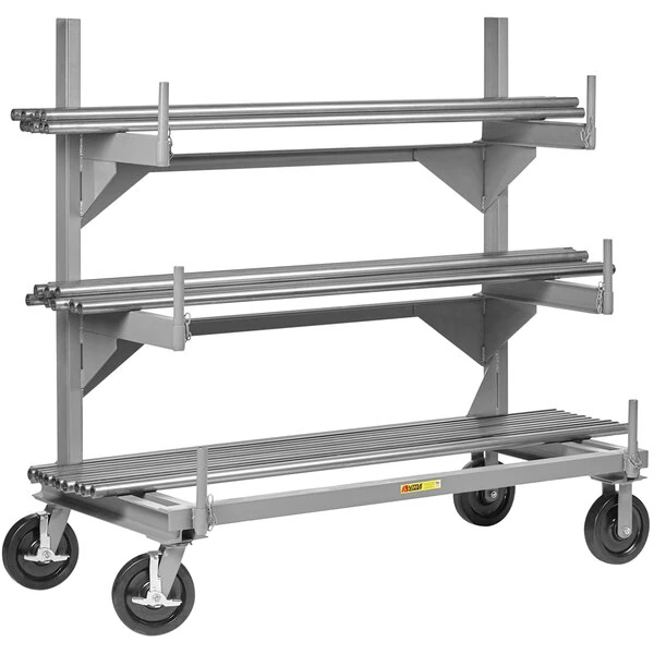 Little Giant 24" x 48" Mobile Fully Welded Steel Cantilever Rack CBR-2448-8PHBK - 4000 lb. Capacity