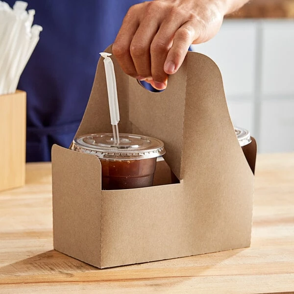 Choice 2-Cup 12-32 oz. Drink Carrier with Handle - 250/Case