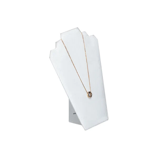 8 1/4" x 12 1/2" White Leatherette Necklace Display Stand