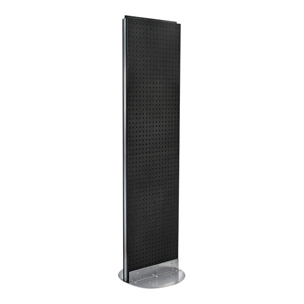 Azar Displays 16" x 61 13/16" Black High-Impact Styrene 2-Sided Pegboard Spinner Floor Display 700250-BLK