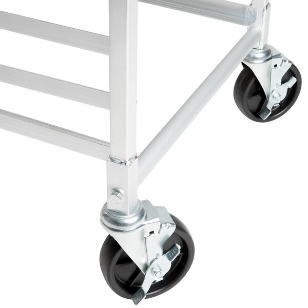 5 inch Polypropylene Swivel Stem Casters With Brakes for Sheet Pan Racks - 4/Pack