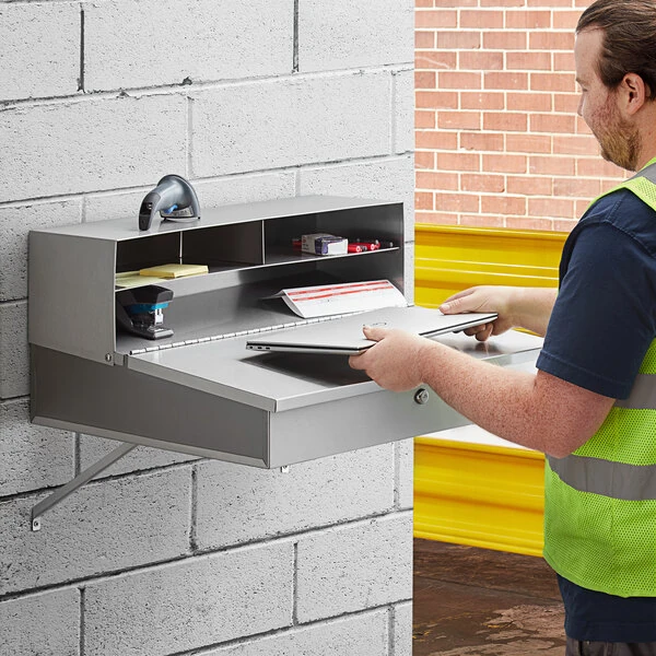 Lavex Stainless Steel Wall Mount Receiving Desk