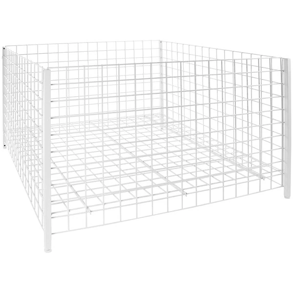 Econoco 48" x 48" x 32" White Wire Stationary Retail Dump Bin