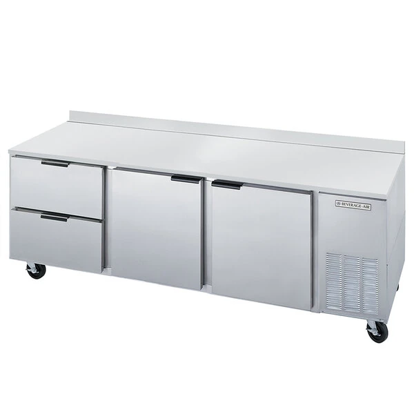 Beverage-Air WTRD72AHC-2 72" Compact Worktop Refrigerator - 2 Door / 2 Drawers
