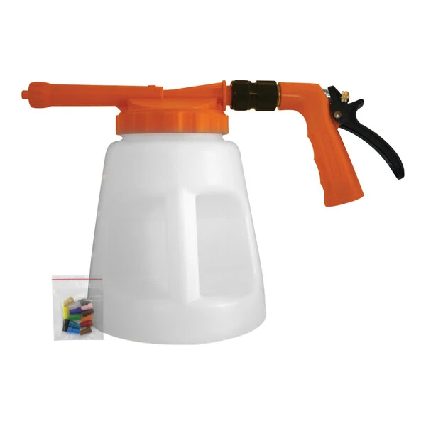 Sani-Lav N2FS 96 oz. Handheld Hose End Industrial Spray Sanitizer with Handle, Lid Kit, and 14 Tips