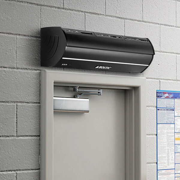 Boltic 36" Black Aluminum Air Curtain with Remote Magnetic Door Switch