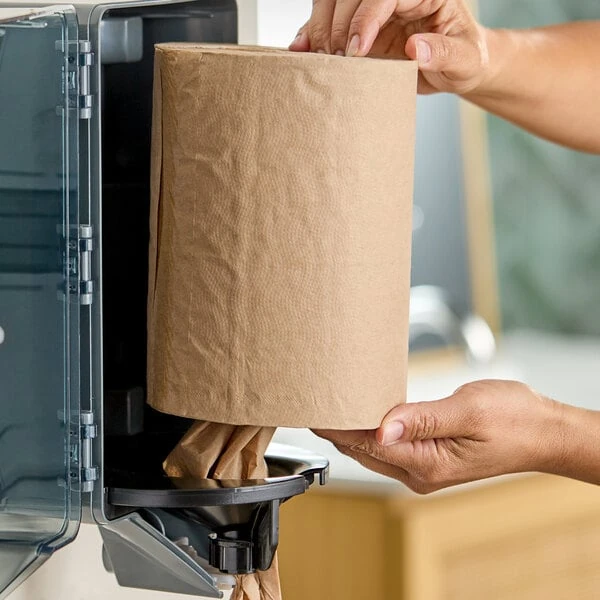 Lavex 2-Ply Natural Kraft Mini Center Pull Paper Towel Roll, 264 Feet / Roll - 6/Case