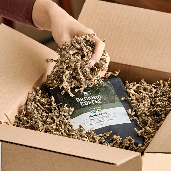 Lavex Value 10 lb. Kraft Crinkle Paper Shred