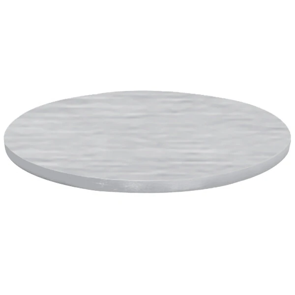 TableCraft CWALC3BRATCL 30" Round Translucent Clear Brushed Aluminum Table Cover