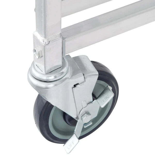 5 inch Polyurethane Swivel Stem Casters With Brakes for Sheet Pan Racks - 4/Pack