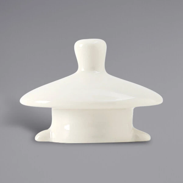 Tuxton BET1305L Eggshell China Coffee / Tea Pot Lid - 12/Case