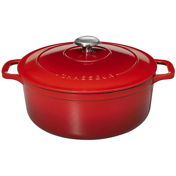 Chasseur 6.44 Qt. Ruby Red Enameled Cast Iron Dutch Oven by Arc Cardinal FN428