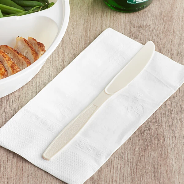 Choice Beige Heavy Weight Polystyrene Plastic Knife - 1,000/Case