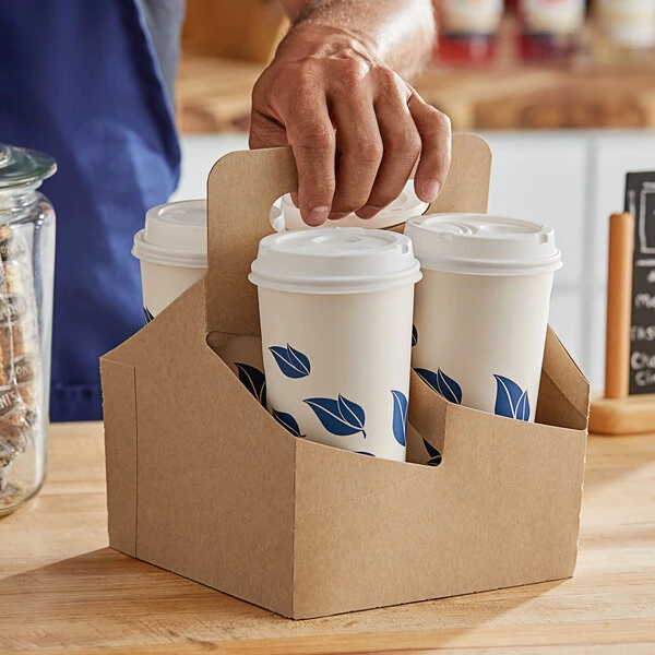 Choice 4-Cup 16-32 oz. Drink Carrier with Handle - 200/Case