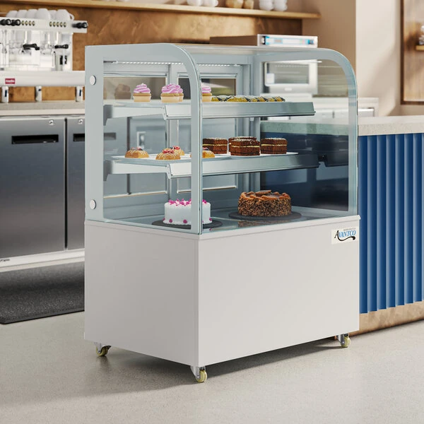 Avantco BC-36-HC 36" Curved Glass White Refrigerated Bakery Display Case