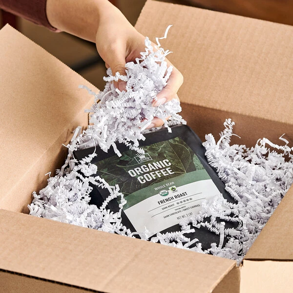 Lavex Value 10 lb. White Crinkle Paper Shred