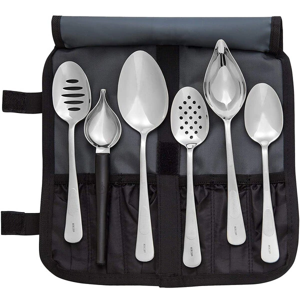 Mercer Culinary M35155 7 Piece Stainless Steel Plating Spoons II Set