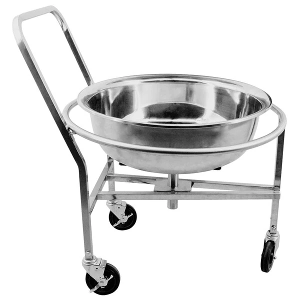 Omcan 43469 Omcan Stainless Steel Mobile Mixing Bowl Stand with 58 Liter Mixing Bowl