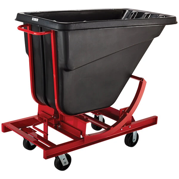 Rubbermaid® FG105443BLA Black 0.5 Cubic Yard Self Dumping Hopper with 6" Casters (750 lb.)