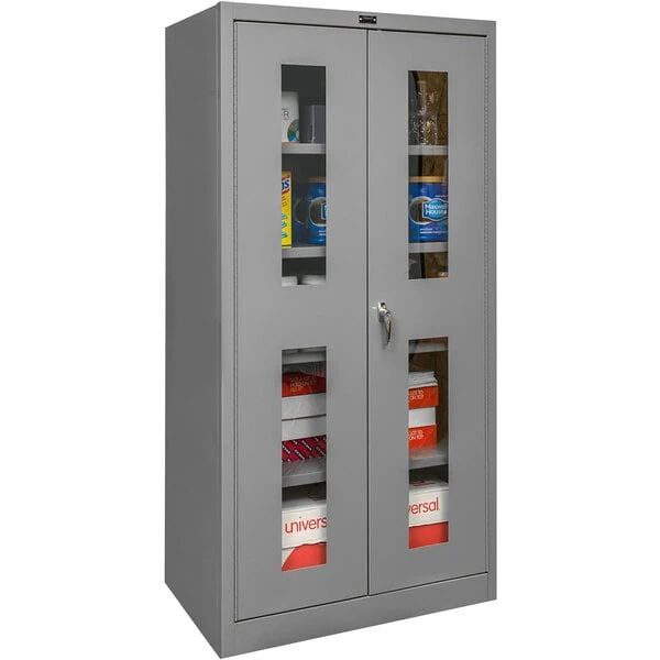 Hallowell 36" x 18" x 72" Gray Storage Cabinet with Safety-View Doors - Unassembled 415S18SV-HG