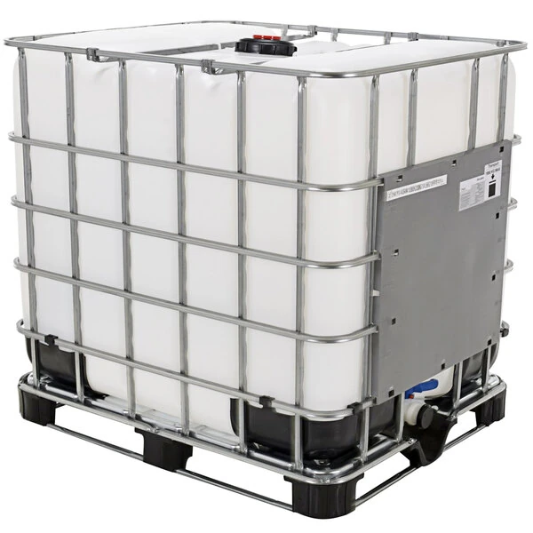 Vestil 48" x 40" x 46 1/2" White High Density Polyethylene Intermediate Bulk Container IBC-275 - 275 Gallon Capacity