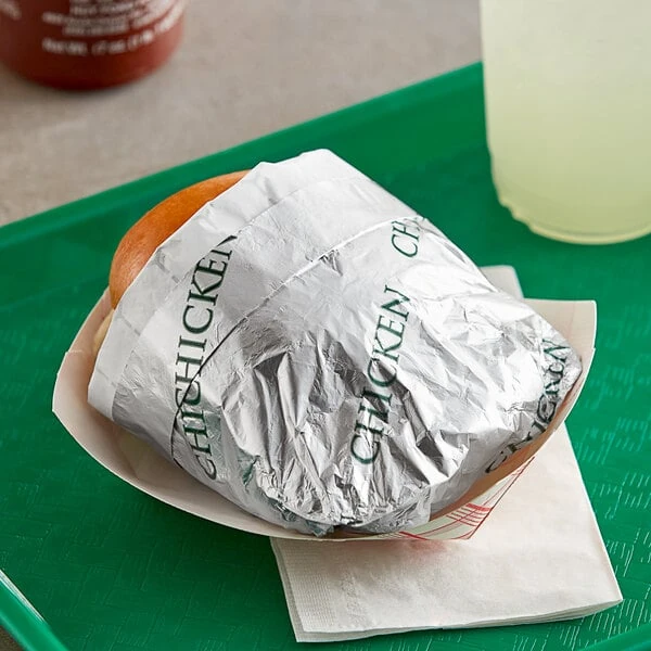Bagcraft 10 1/2" x 14" "Chicken" Insulated Honeycomb Foil Sandwich Wrap - 500/Pack